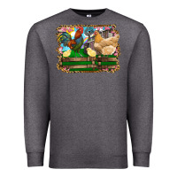 Charcoal Heather Happy easter rooster chicken and chick Premium Sweatshirt - RanaPortraitStore