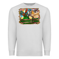 Dove Grey Happy easter rooster chicken and chick Premium Sweatshirt - RanaPortraitStore