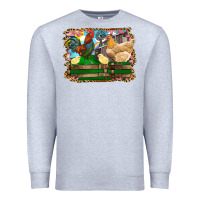 Heather Grey Happy easter rooster chicken and chick Premium Sweatshirt - RanaPortraitStore