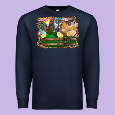 Premium Sweatshirt Happy easter rooster chicken and chick