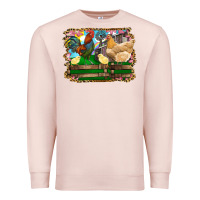 Pale Pink Happy easter rooster chicken and chick Premium Sweatshirt - RanaPortraitStore