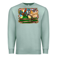 Seafoam Happy easter rooster chicken and chick Premium Sweatshirt - RanaPortraitStore