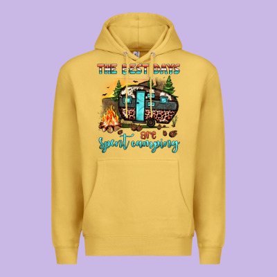 The Best Days Are Spent Camping Premium Hoodie Designed By Jahusdesignshop