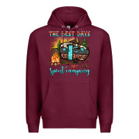 Burgundy the best days are spent camping Premium Hoodie - JahusDesignShop