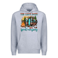 Heather Grey the best days are spent camping Premium Hoodie - JahusDesignShop