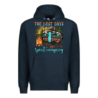 Navy the best days are spent camping Premium Hoodie - JahusDesignShop