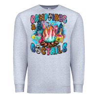 Heather Grey campfires and coctails Premium Sweatshirt - Zillion Design Studio