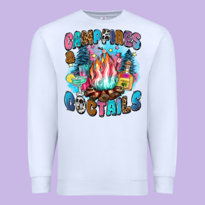 Campfires And Coctails Premium Sweatshirt Designed By Zillion Design Studio
