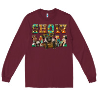 Burgundy show mom suffolk sheep black sheep Long Sleeve Tee - BarkalooDesign