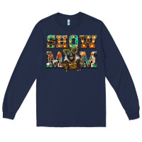 Navy show mom suffolk sheep black sheep Long Sleeve Tee - BarkalooDesign