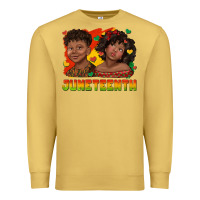 Antique Gold juneteenth with afro black kids Premium Sweatshirt - texasbilliewilder