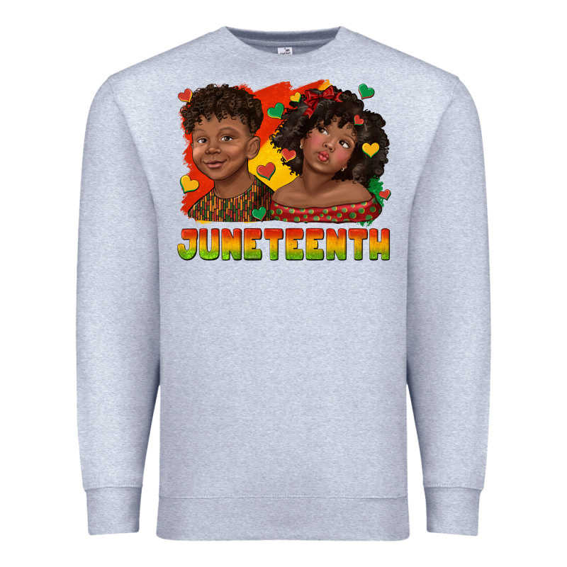 Juneteenth With Afro Black Kids Premium Sweatshirt by texasbilliewilder | Teevron