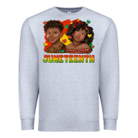 Heather Grey juneteenth with afro black kids Premium Sweatshirt - texasbilliewilder