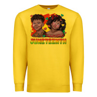 Lemon juneteenth with afro black kids Premium Sweatshirt - texasbilliewilder