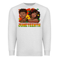 Oatmeal Heather juneteenth with afro black kids Premium Sweatshirt - texasbilliewilder