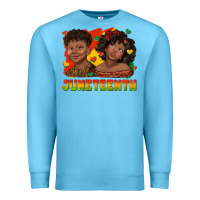 Ocean Blue juneteenth with afro black kids Premium Sweatshirt - texasbilliewilder