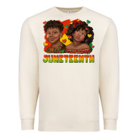 Sandshell juneteenth with afro black kids Premium Sweatshirt - texasbilliewilder