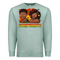 Seafoam juneteenth with afro black kids Premium Sweatshirt - texasbilliewilder