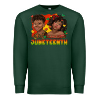 Sports Green juneteenth with afro black kids Premium Sweatshirt - texasbilliewilder