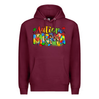 Burgundy autism mama Premium Hoodie - Artiststas