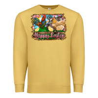 Antique Gold happy easter rooster chicken and chick Premium Sweatshirt - RanaPortraitStore