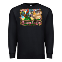 Black happy easter rooster chicken and chick Premium Sweatshirt - RanaPortraitStore