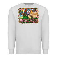 Dove Grey happy easter rooster chicken and chick Premium Sweatshirt - RanaPortraitStore