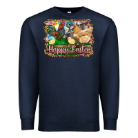 Navy happy easter rooster chicken and chick Premium Sweatshirt - RanaPortraitStore