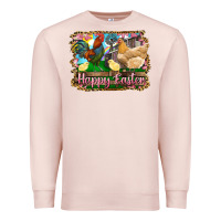 Pale Pink happy easter rooster chicken and chick Premium Sweatshirt - RanaPortraitStore