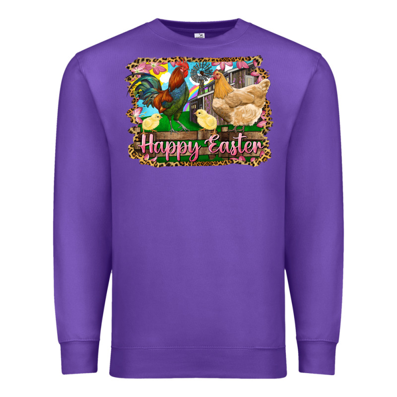 Happy Easter Rooster Chicken And Chick Premium Sweatshirt by RanaPortraitStore | Teevron