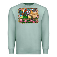 Seafoam happy easter rooster chicken and chick Premium Sweatshirt - RanaPortraitStore