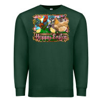 Sports Green happy easter rooster chicken and chick Premium Sweatshirt - RanaPortraitStore