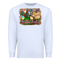 White happy easter rooster chicken and chick Premium Sweatshirt - RanaPortraitStore
