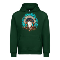 Forest Green bull skull indian headdress Urban Hoodie - JahusDesignShop