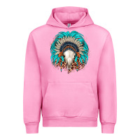 Fuchsia Pink bull skull indian headdress Urban Hoodie - JahusDesignShop