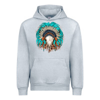 Heather Grey bull skull indian headdress Urban Hoodie - JahusDesignShop