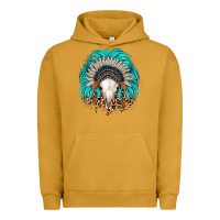 Pigment Peanut Butter bull skull indian headdress Urban Hoodie - JahusDesignShop