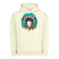 Pigment Pistachio bull skull indian headdress Urban Hoodie - JahusDesignShop