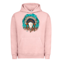 Pigment Salmon bull skull indian headdress Urban Hoodie - JahusDesignShop