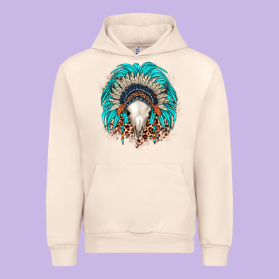 Bull Skull Indian Headdress Urban Hoodie Designed By Jahusdesignshop