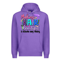 Purple making hair beautiful is kinda my thing Premium Hoodie - Artiststas