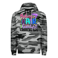 Slate Camo making hair beautiful is kinda my thing Premium Hoodie - Artiststas
