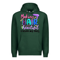 Sports Green making hair beautiful is kinda my thing Premium Hoodie - Artiststas