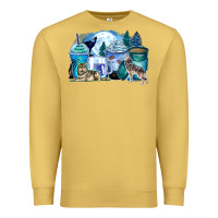 Antique Gold wolf coffee cups Premium Sweatshirt - Zillion Design Studio