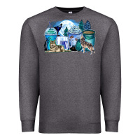Wolf Coffee Cups Premium Sweatshirt | Teevron