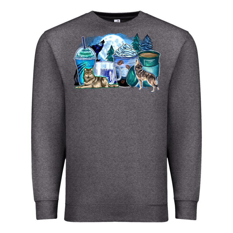 Wolf Coffee Cups Premium Sweatshirt by Zillion Design Studio | Teevron