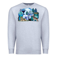 Heather Grey wolf coffee cups Premium Sweatshirt - Zillion Design Studio
