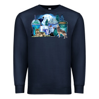 Navy wolf coffee cups Premium Sweatshirt - Zillion Design Studio