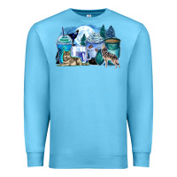 Ocean Blue wolf coffee cups Premium Sweatshirt - Zillion Design Studio