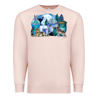 Pale Pink wolf coffee cups Premium Sweatshirt - Zillion Design Studio